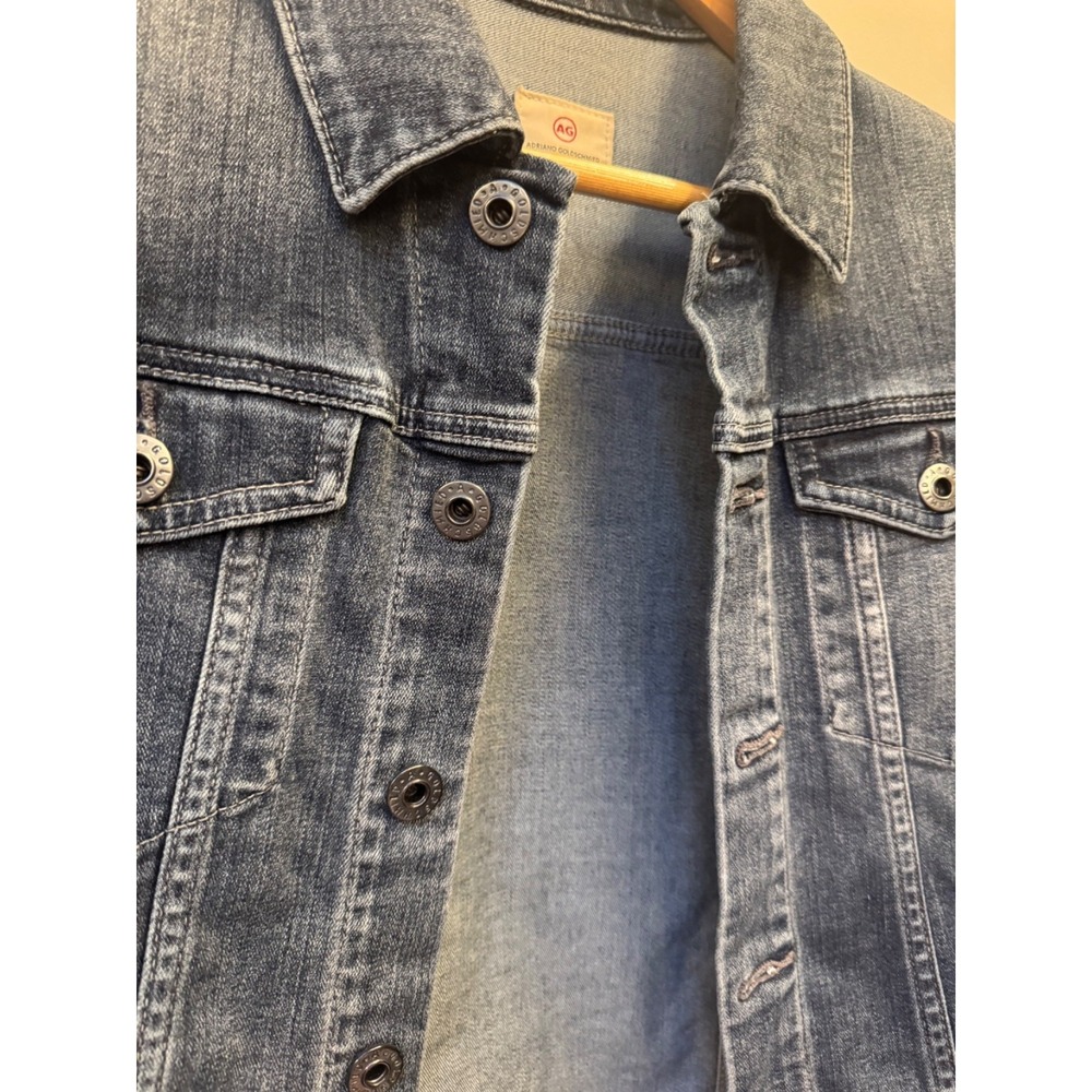 AG Adriano Goldschmied Denim Jacket Women's Small Soft Blue Classic Trucker - Picture 2 of 3